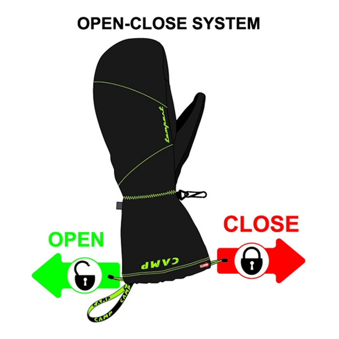 Guanti CAMP HOTMITT N - Nero / Rosso