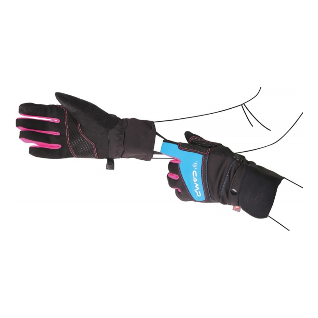Guanti CAMP G Comp Warm Lady_ Nero / Azzurro / Fucsia-Unisex