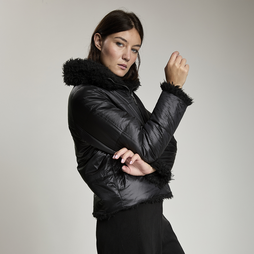 LA TERRY WOMAN TEDDY JACKET REVERSIBLE