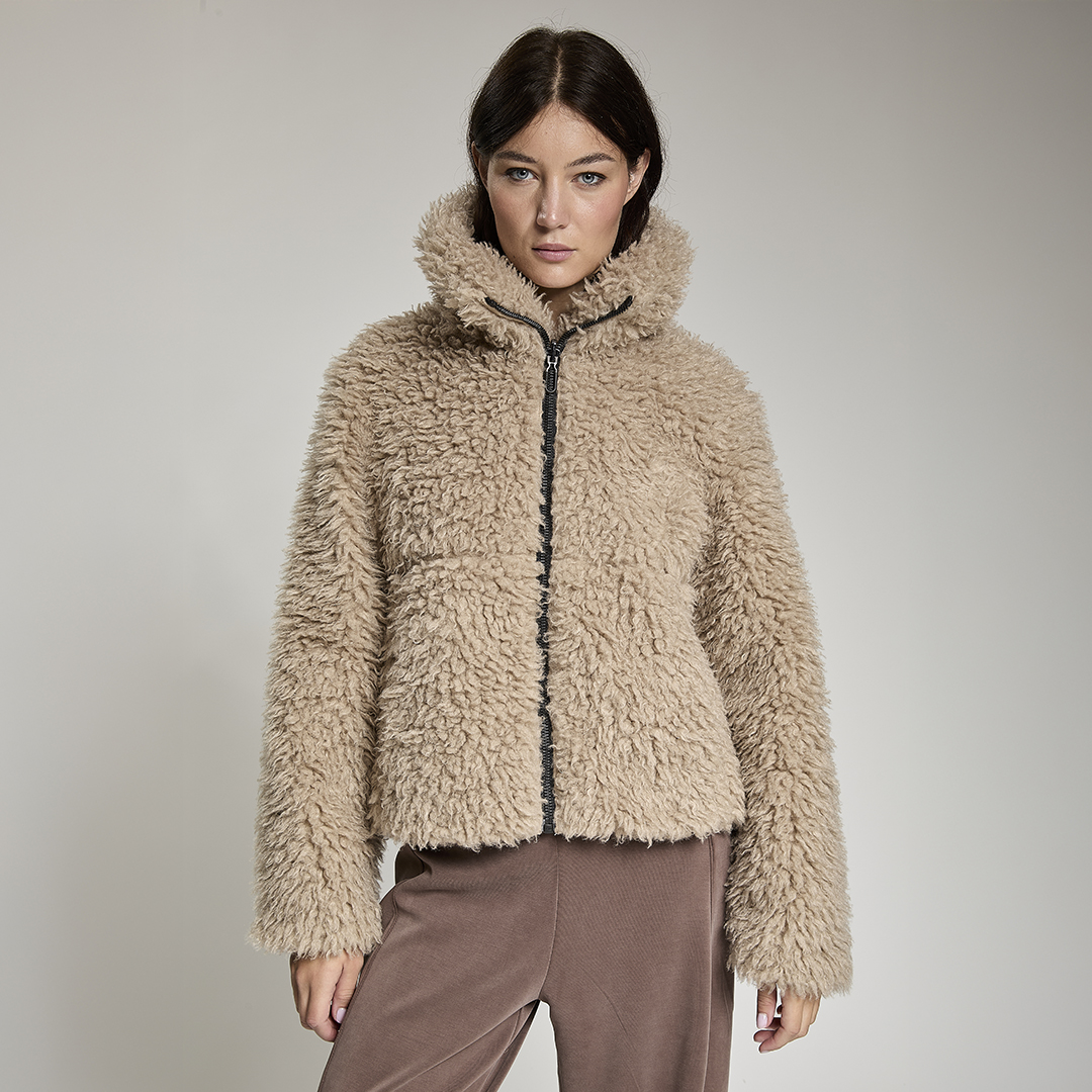 LA TERRY WOMAN TEDDY JACKET REVERSIBLE