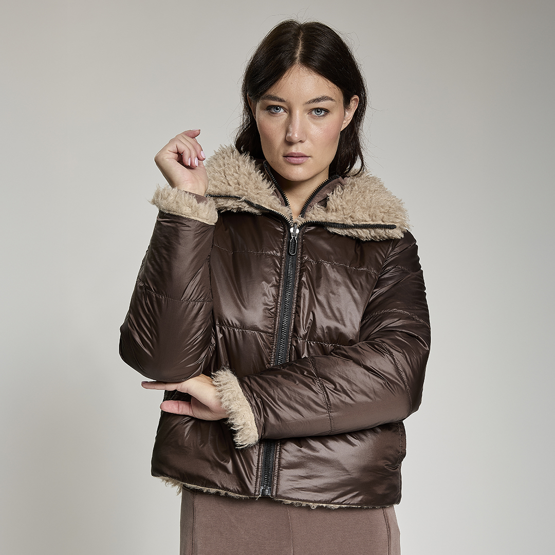 LA TERRY WOMAN TEDDY JACKET REVERSIBLE