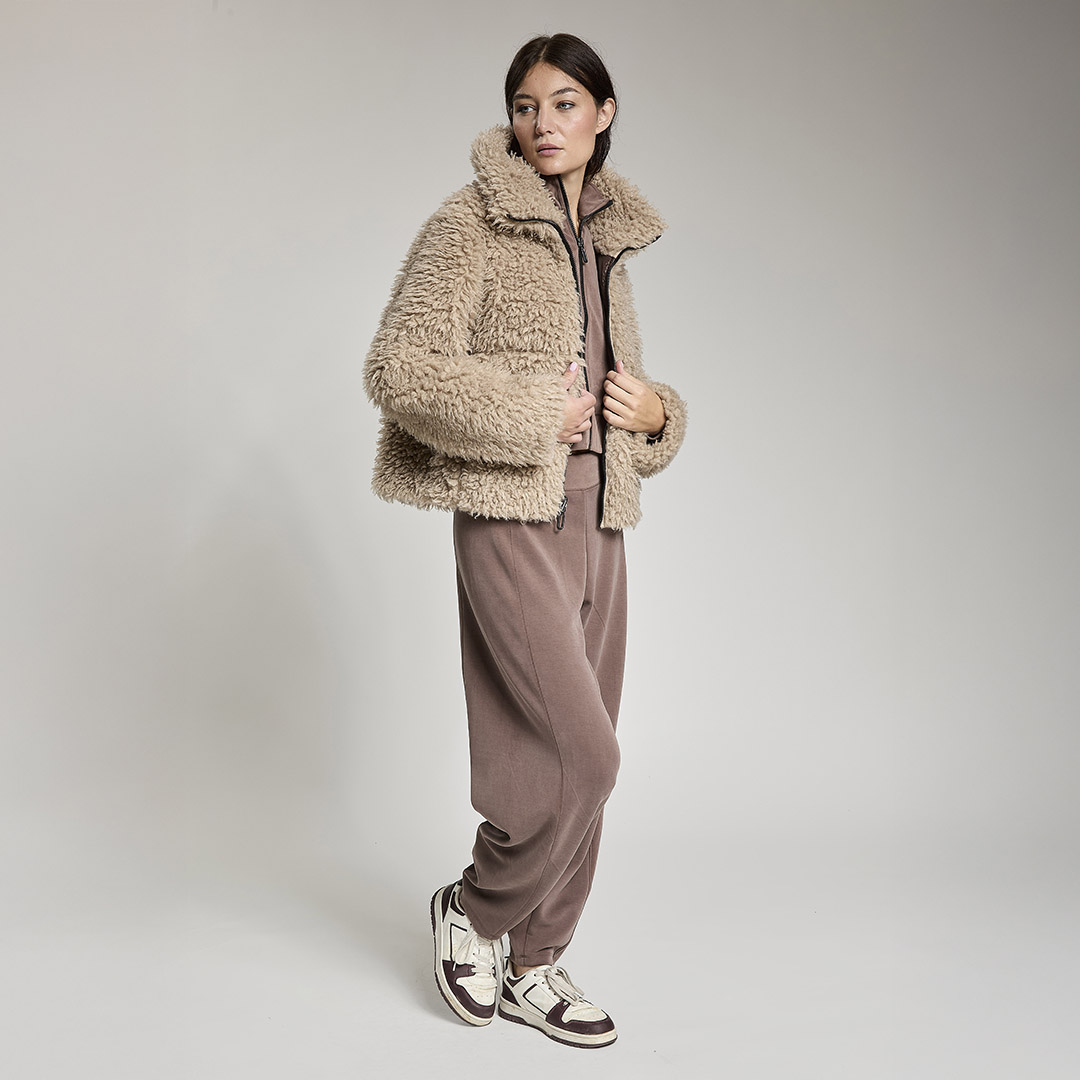 LA TERRY WOMAN TEDDY JACKET REVERSIBLE