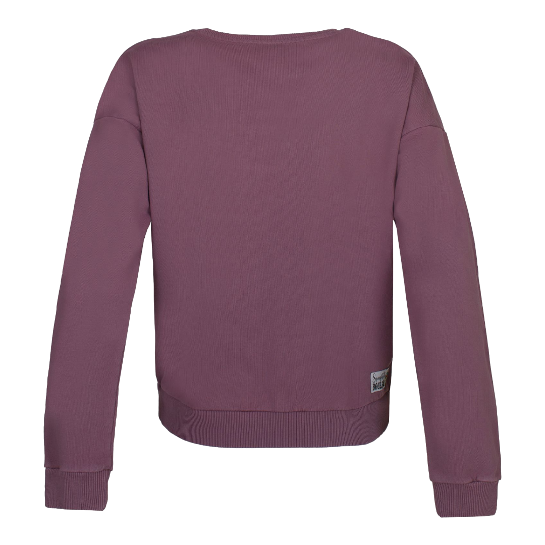 Spaghetti Boulder Font Crew Neck felpa donna