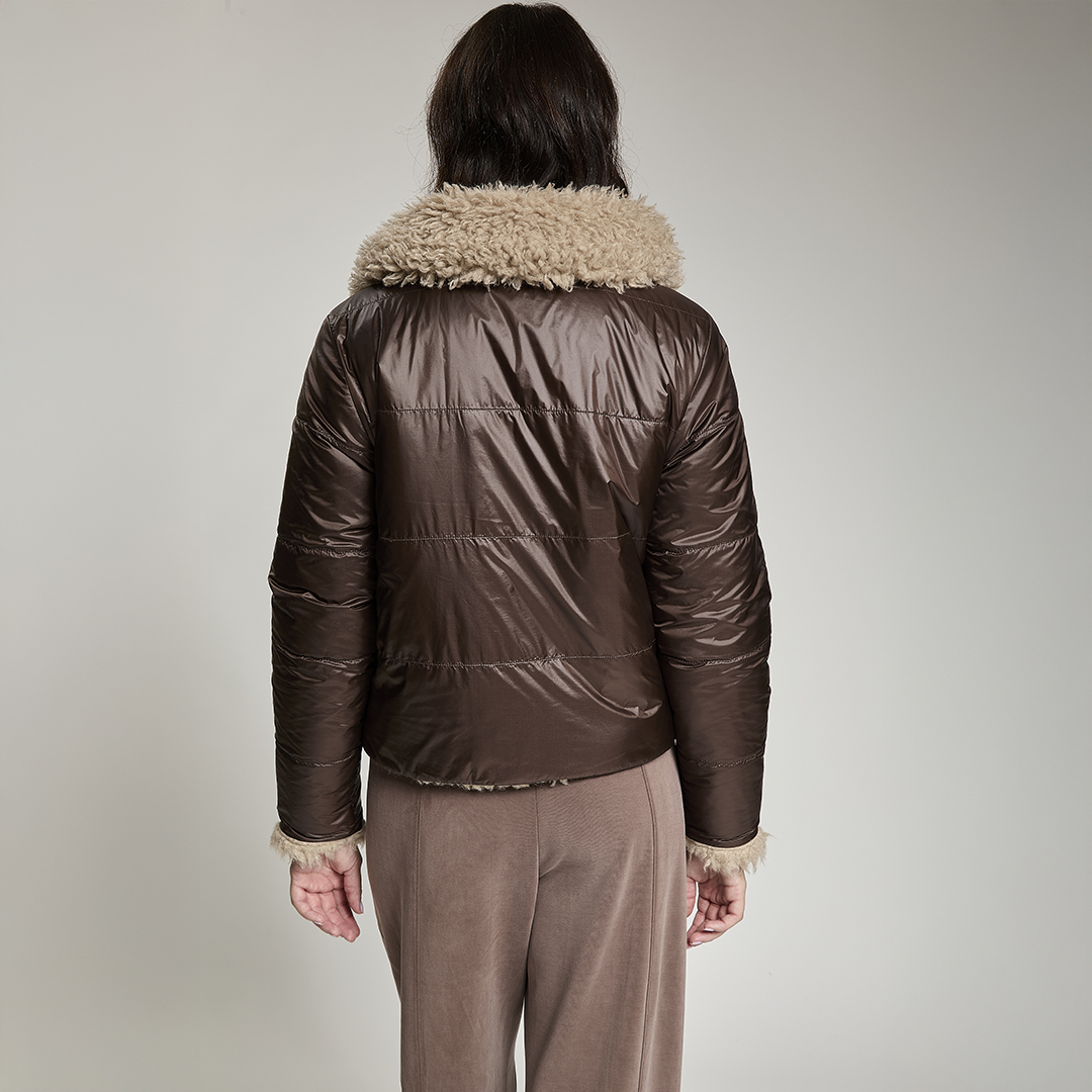 LA TERRY WOMAN TEDDY JACKET REVERSIBLE